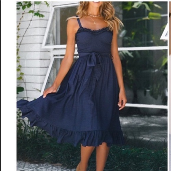 navy blue spring dress